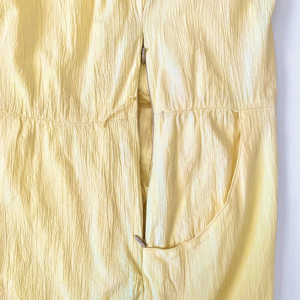 Vintage Butter Yellow Maxi Sun Dress Summer Cottagecore Coastal Wedding Guest - Picture 7 of 12